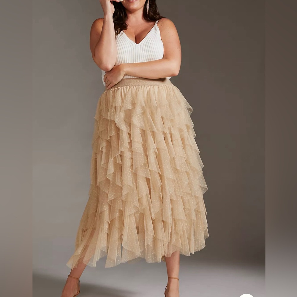 Anthropologie Cheri Ruffle Skirt